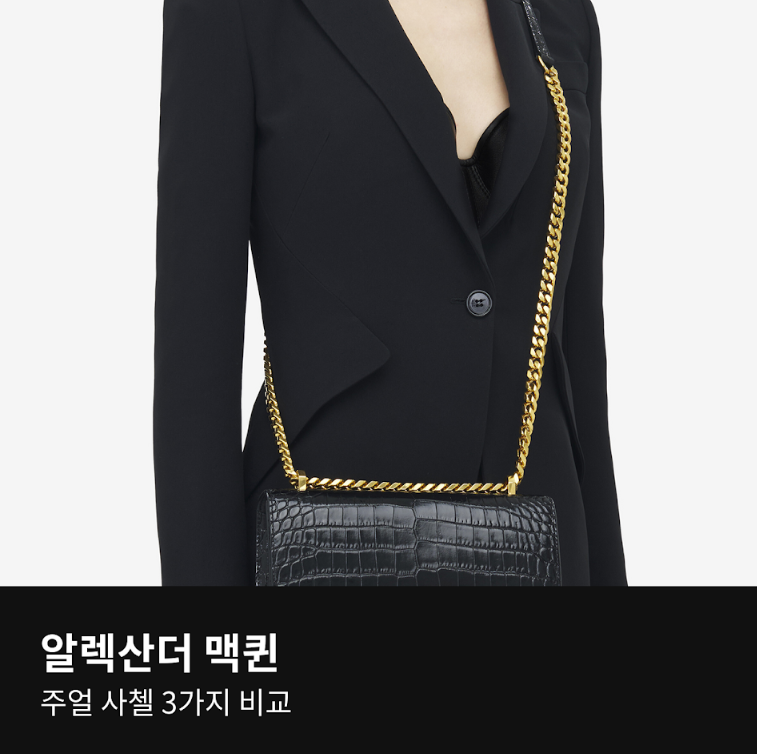 알렉산더 맥퀸 주얼 사첼 가격 비교, 미니·기본형·크리스탈 차이