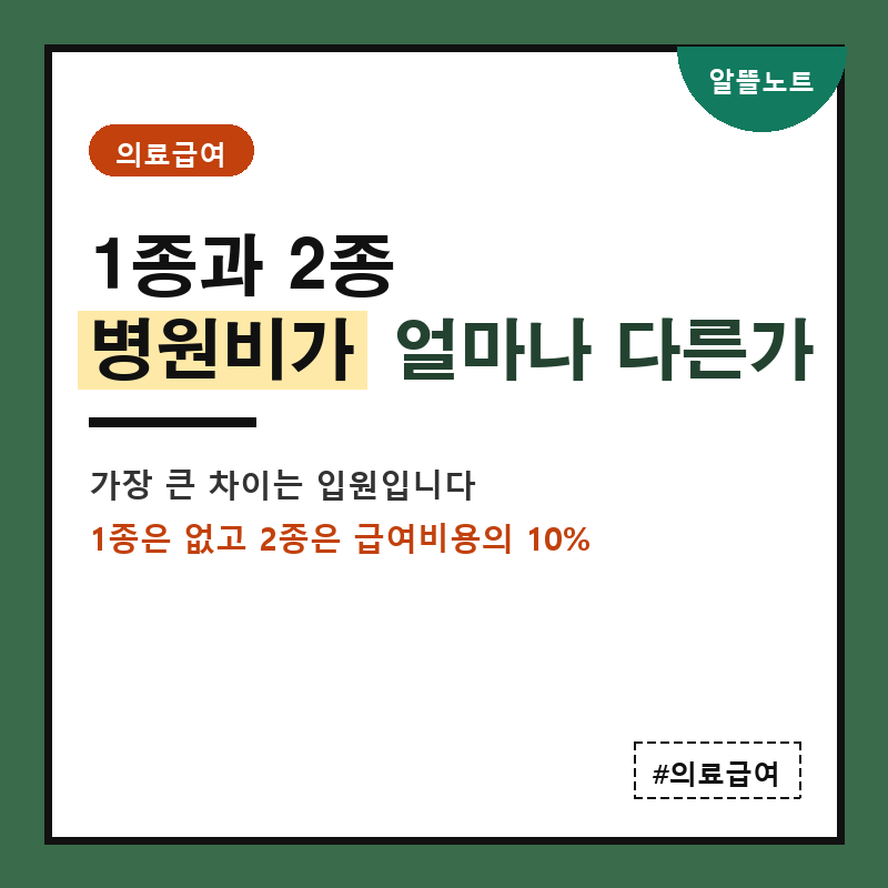 의료급여 1종 2종 뭐가 다른가? 입원에서 갈리길래