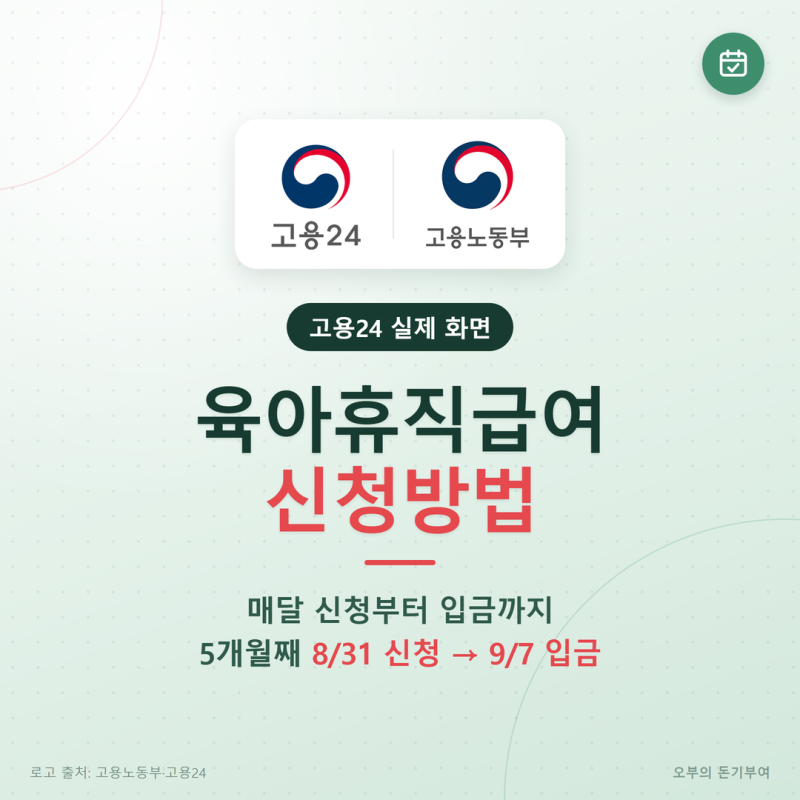 육아휴직급여 신청방법, 고용24 실제 화면으로 매달 신청부터 입금까지