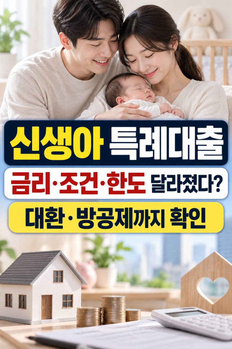 신생아 특례대출, 금리·조건·한도 얼마나 달라졌나? 대환·방공제·전세·매매까지 총정리