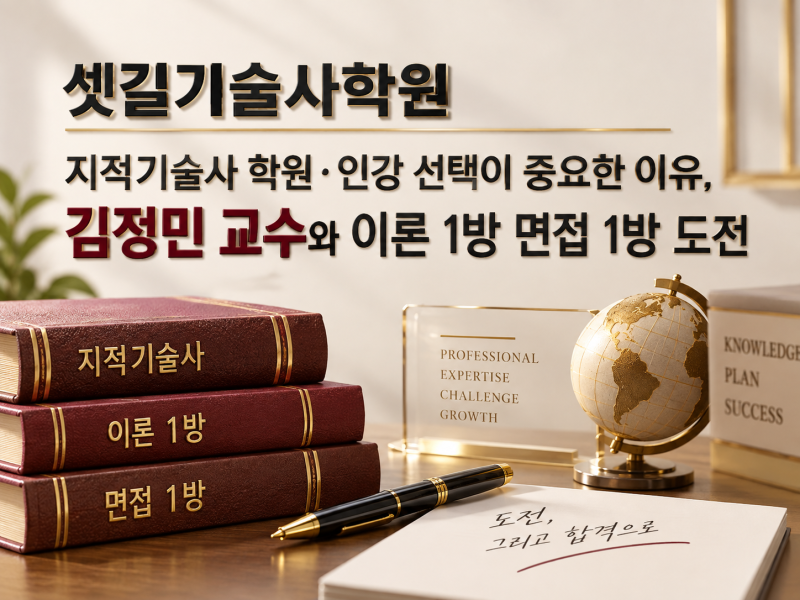 지적기술사 학원·인강 선택이 중요한 이유, 김정민 교수와 이론 1방 면접 1방 도전