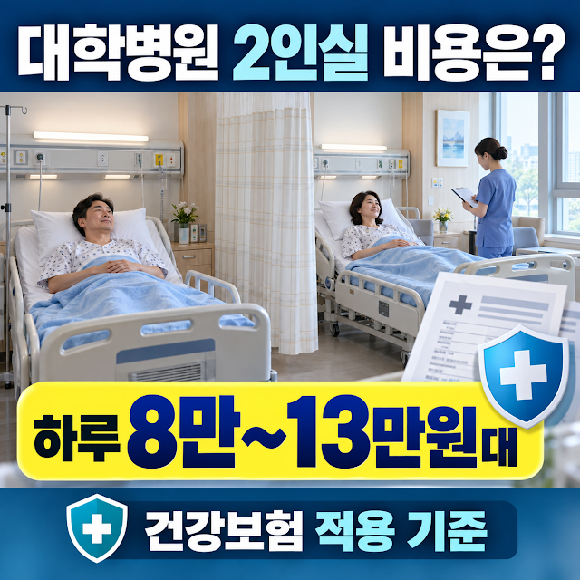 대학병원 일반 2인실 vs 간호·간병통합 2인실, 하루 병실료 얼마나 차이 날까?