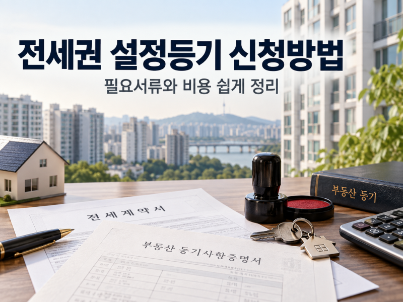전세권 설정등기 신청, 필요서류와 비용 쉽게 정리