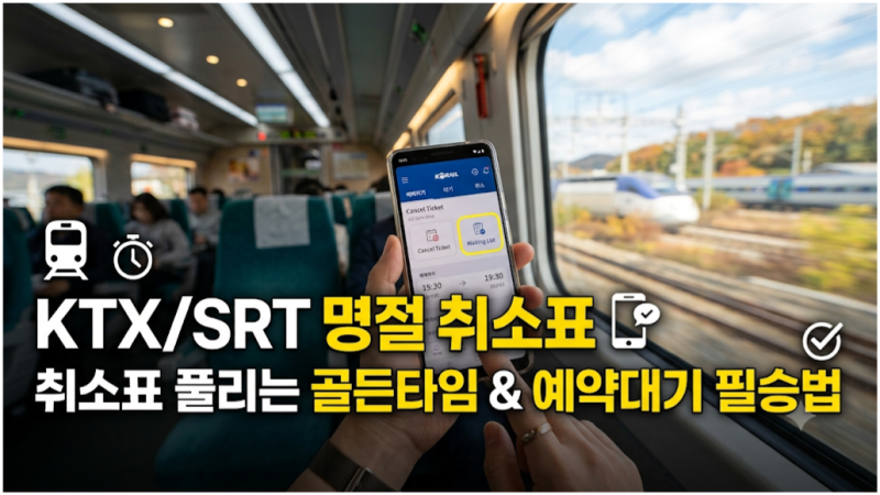 KTX SRT 명절 예매 실패했을 때 취소표 풀리는 시간 및 예약 대기 꿀팁 정리