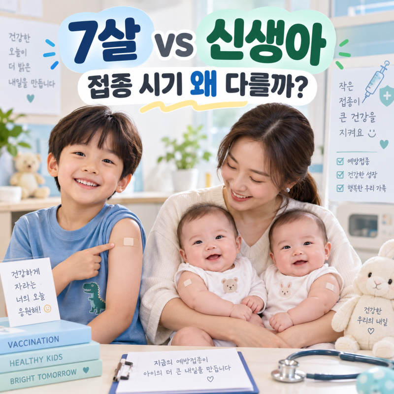 7살 vs 신생아 독감·폐렴구균 예방접종, 시기가 다른 이유 (국가예방접종 일정표)