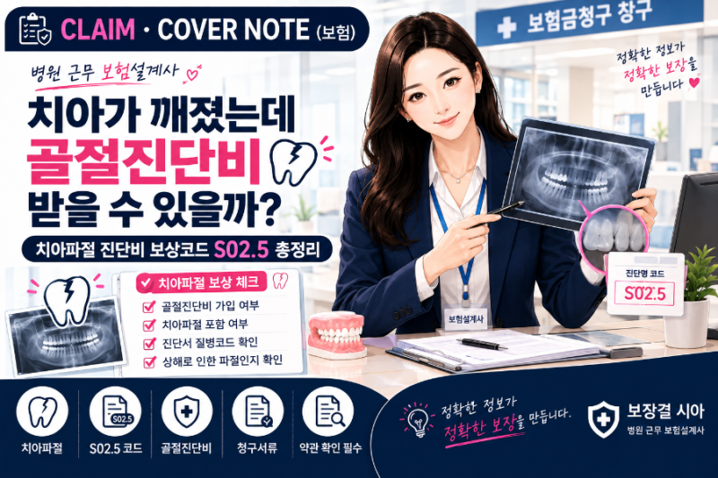 치아가 깨졌는데 골절진단비 받을 수 있을까?｜치아파절 보상코드 S02.5 총정리