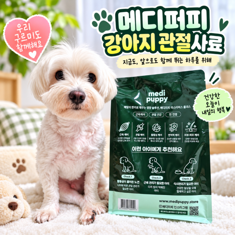 메디퍼피 관절 노화 방지 강아지 관절사료 추천 근육튼튼 건사료