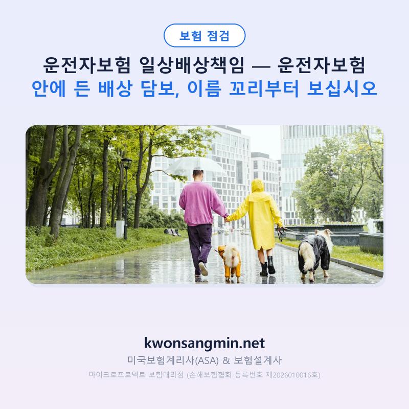 운전자보험 일상배상책임 — 운전자보험 안에 든 배상 담보, 이름 꼬리부터 보십시오