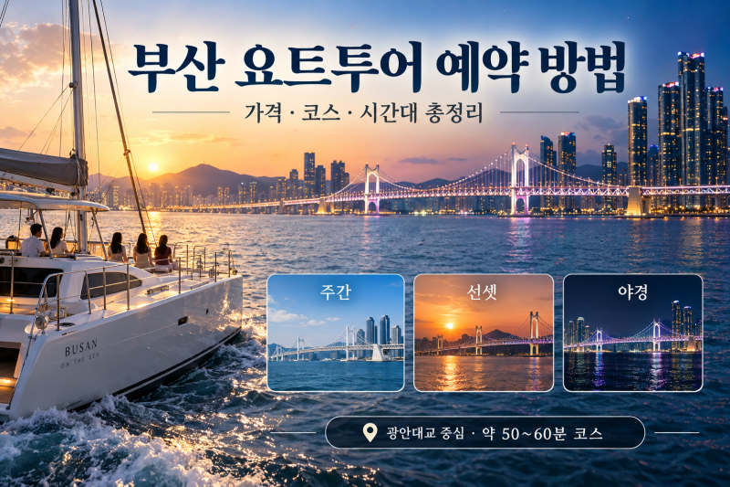 부산 요트투어 예약 방법｜가격·코스·선셋·야경 시간대 총정리