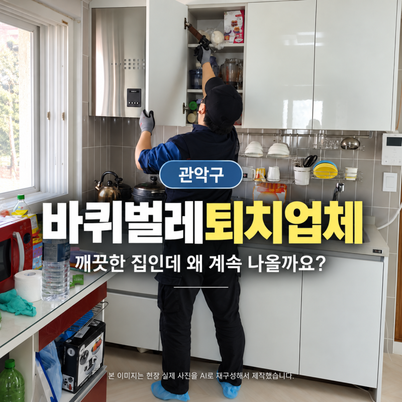 관악구 빌라 바퀴벌레, 주방. 거실에 계속 보여 퇴치업체 불렀어요.