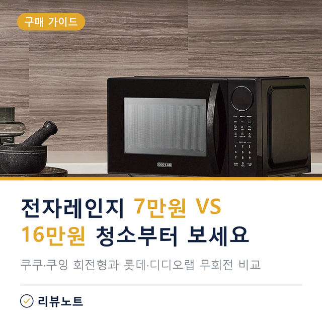 무회전 전자레인지 VS 회전식, 7만원 쿠쿠와 16만원 차이 자취방엔?