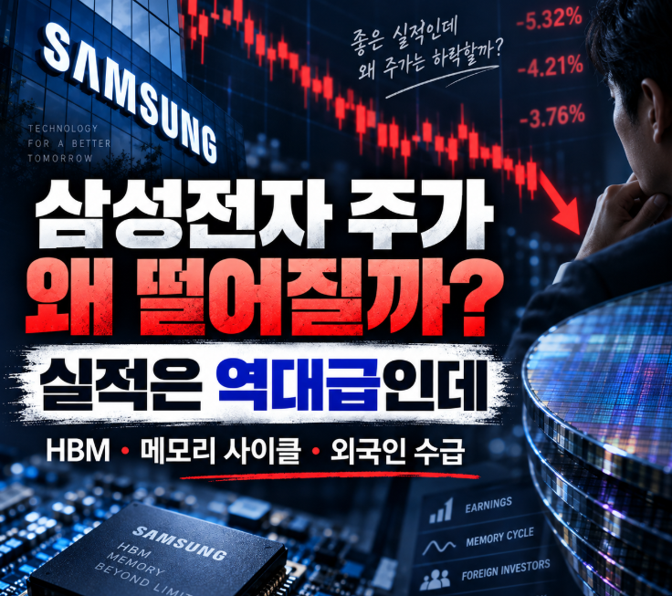 삼성전자 주가 왜 떨어질까? 실적은 역대급인데 24만원대인 진짜 이유