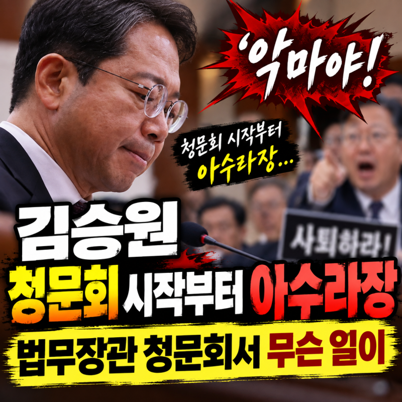 “악마야” 김승원 청문회 시작부터 아수라장... 법무장관 청문회서 무슨 일이