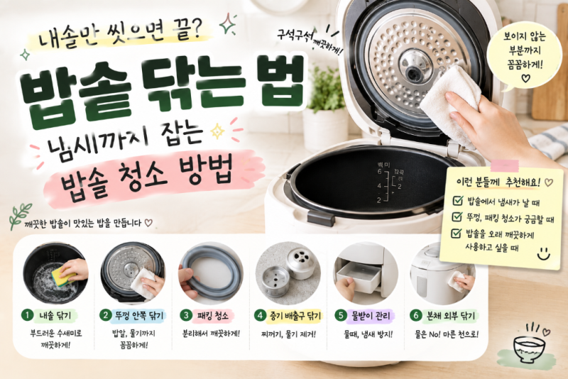 밥솥 닦는 법 쿠첸 밥솥 청소 냄새까지 잡는 밥솥 청소 방법