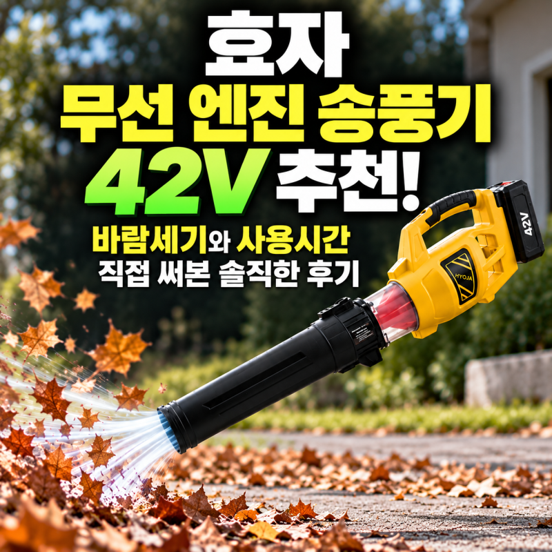 효자 무선 엔진 송풍기 42V 추천, 바람세기와 사용시간 직접 써본 솔직한 후기 (+낙엽 먼지 제....