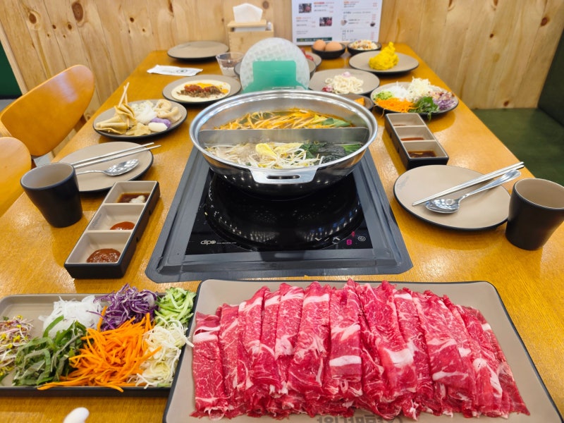 진영맛집 샤브마니아김해진영점 소고기샤브 샐러드바에 키즈놀이방까지