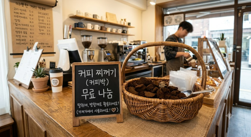 [친환경 살림 꿀팁] 카페 무료 커피 찌꺼기, 그냥 두면 '곰팡이 폭탄'? 전자레인지 3분으로 만....