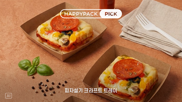 피자설기 오픈런 부르는 맞춤 포장! 크라프트 트레이 사각 종이접시