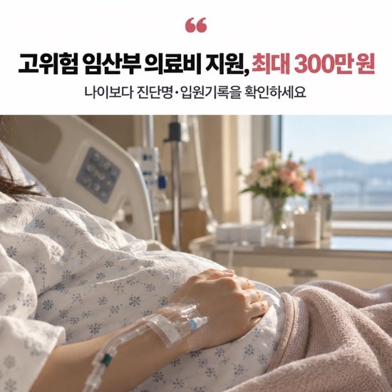 고위험 임산부 의료비 지원, 최대 300만 원: 나이보다 진단명·입원기록을 확인하세요