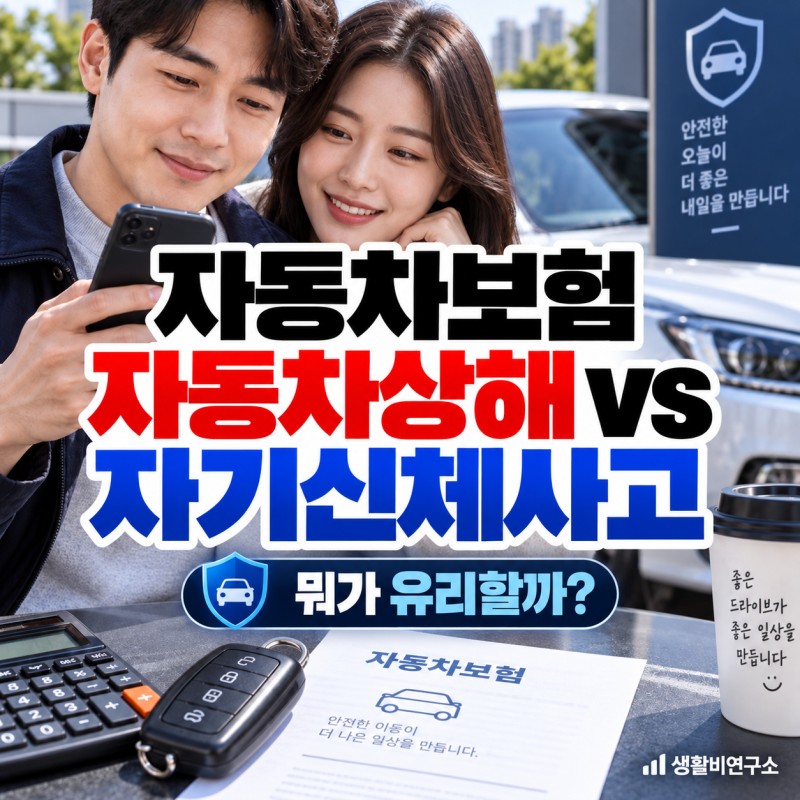 자동차보험 자동차상해 vs 자기신체사고 뭐가 유리할까? 보험료·보상금 차이 실제 비교
