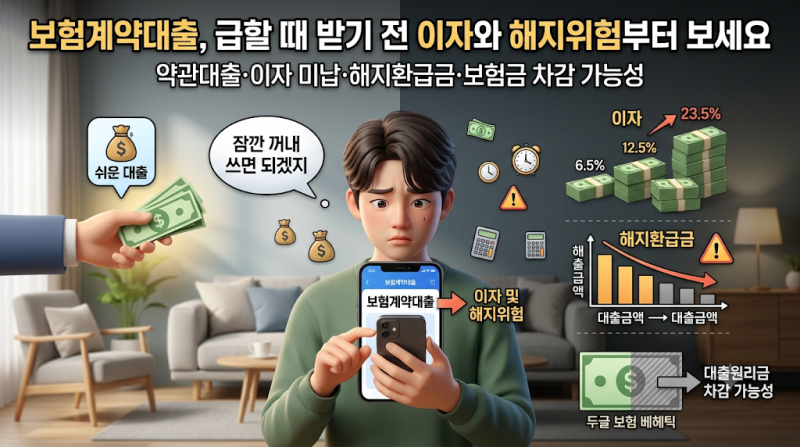 보험계약대출, 급할 때 받기 전 이자와 해지위험부터 보세요