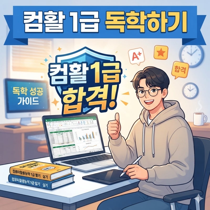 [자격증] 노베이스 비전공자도 가능! 컴활 1급 필기+실기 독학 합격 수기 & 공부 꿀팁 총정리