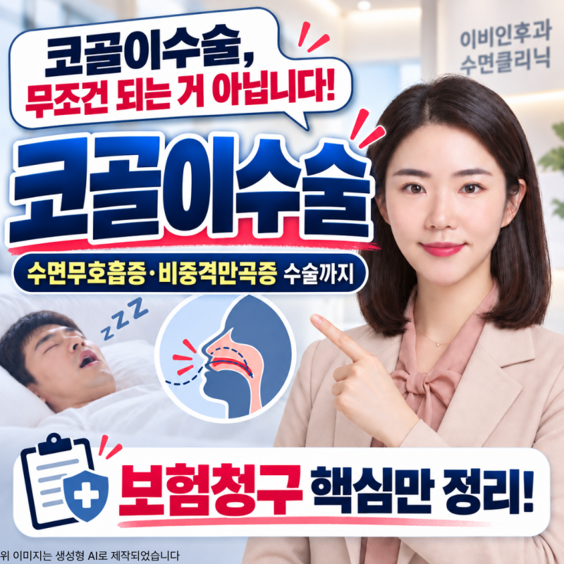 코골이수술 보험 청구 가능할까 수면무호흡증 비중격만곡증 보장 체크포인트