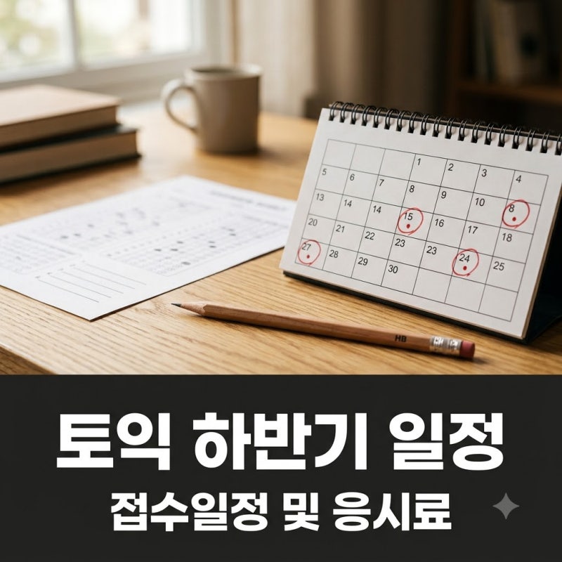 토익 2026 하반기 시험일정 및 응시료 접수방법 총정리