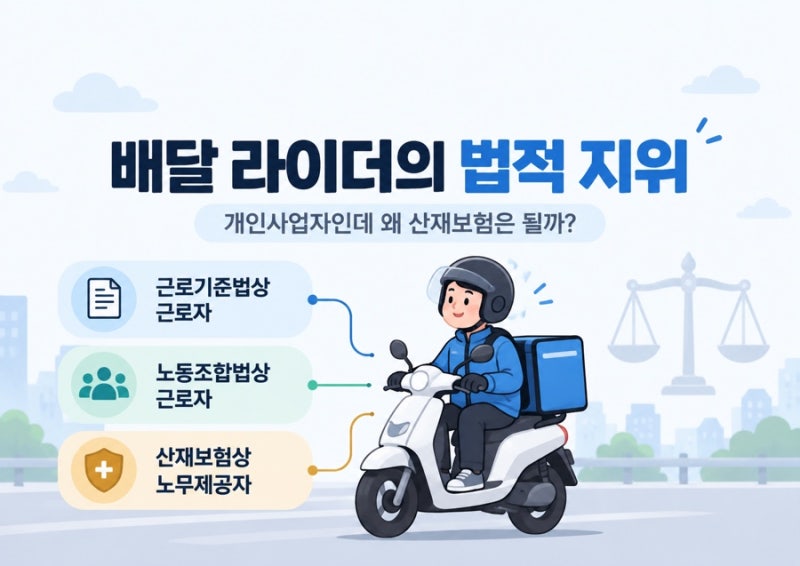 [배달 라이더 법률 1편]개인사업자인데 왜 산재보험은 될까?― 계약서보다 중요한 것은 ‘실....