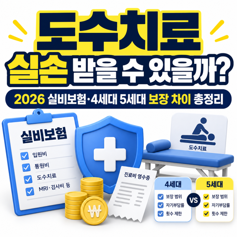 도수치료 실손 받을 수 있을까? 2026 실비보험·4세대 5세대 보장 차이 총정리
