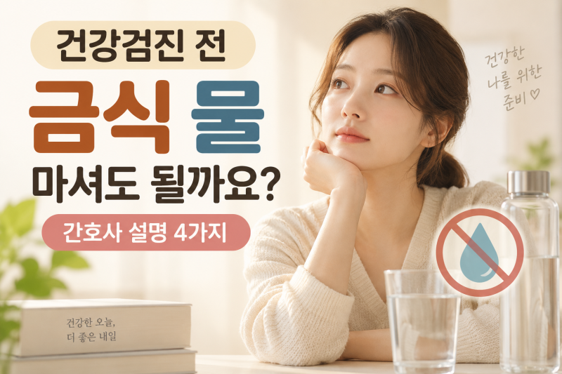 건강검진 전 금식 물 마셔도 될까요 간호사 설명 4가지