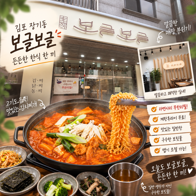 [ 김포 장기동 ] 보글보글 이가네 김치찌개 라면사리까지 먹어본 한식집 후기