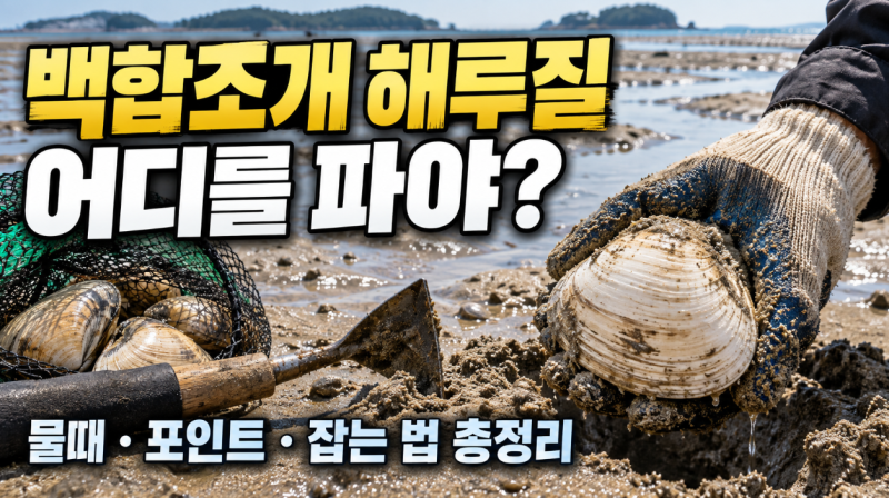 백합조개 해루질｜어디에 있고 몇 물에 잘 잡힐까? 물때·포인트·채취법 총정리