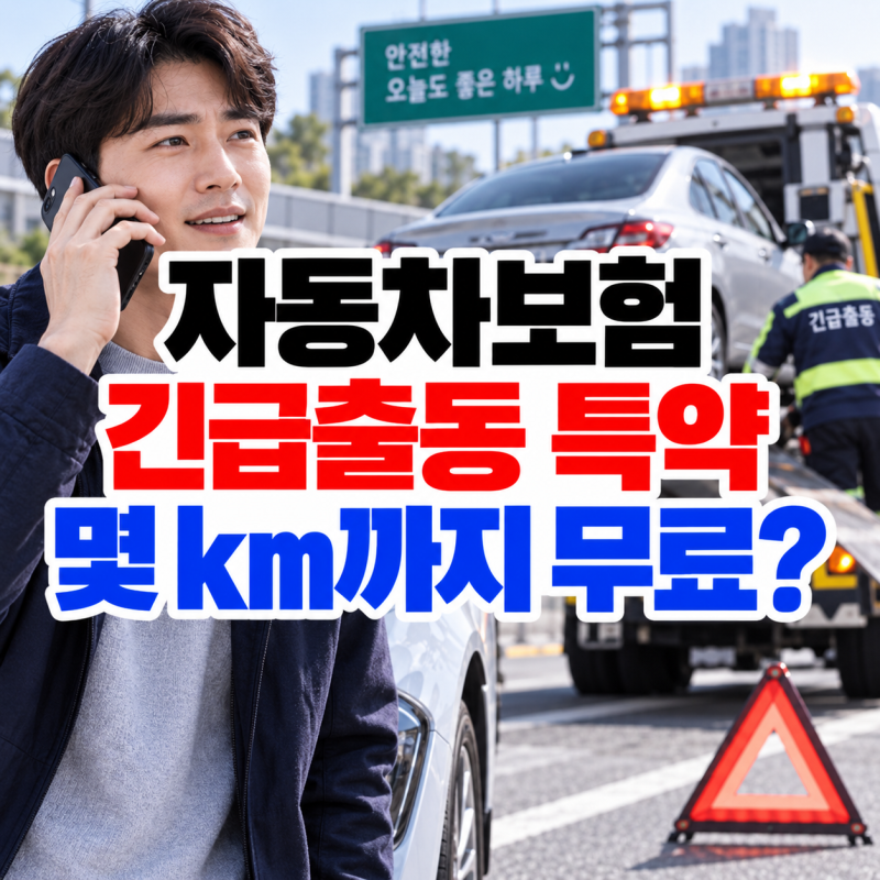 자동차보험 긴급출동 특약, 몇 km까지 무료일까? 견인거리·보험료 차이 비교