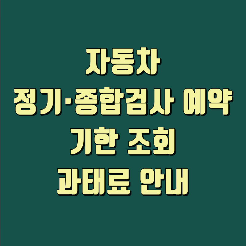 자동차 정기·종합검사 예약 및 기한 조회·과태료 안내