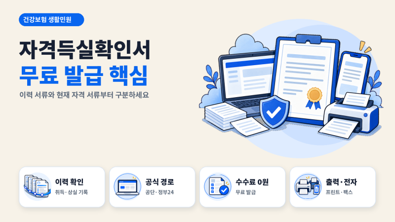 건강보험 자격득실확인서 발급방법｜온라인·PDF·자격확인서 차이