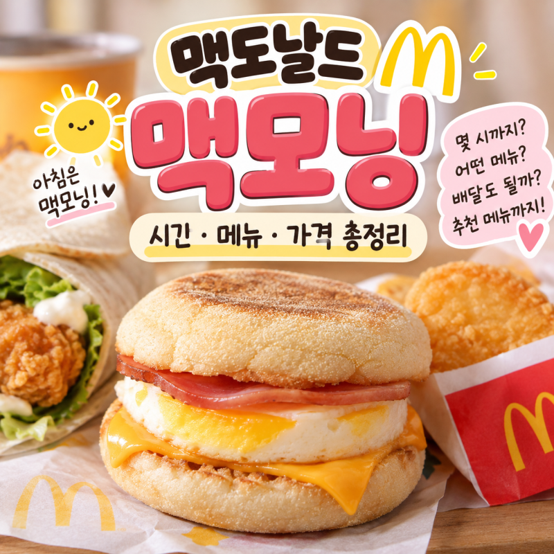 맥도날드 맥모닝 시간 메뉴 가격 총정리 추천 메뉴까지