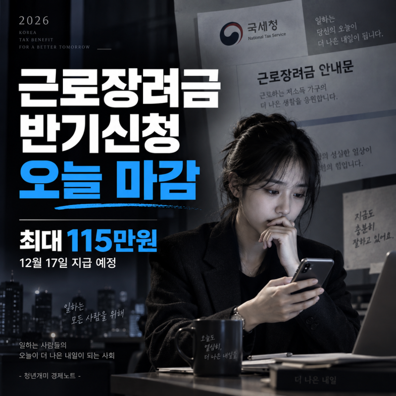 근로장려금 반기신청 오늘 마감, 최대 115만원 지급일·소득조건