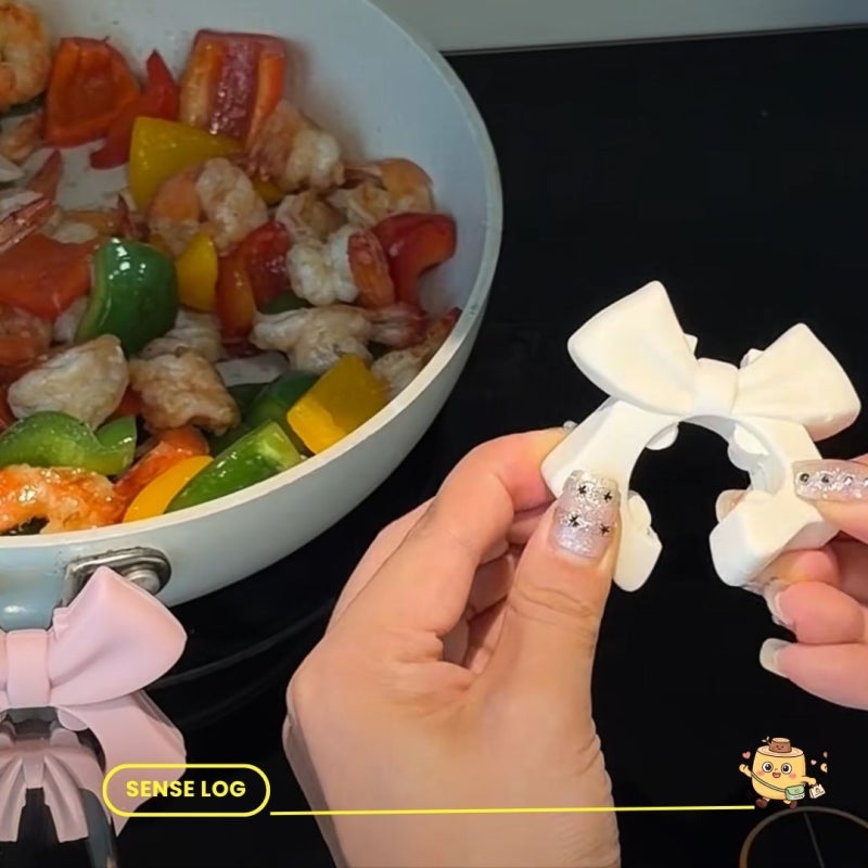 리본 실리콘 조리도구 받침대로 바뀐 주방 풍경ㅣ냄비 뚜껑까지 착!