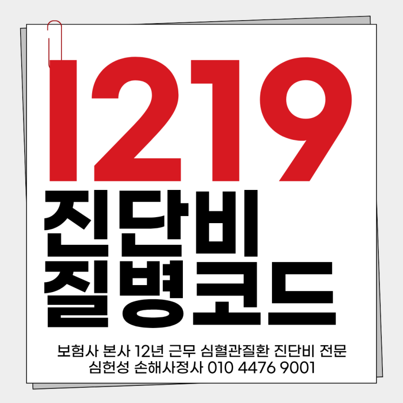 I219 진단비 질병 코드 해결 방법과 사례 총정리