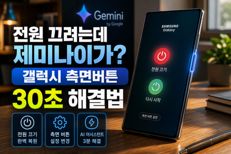"핸드폰 꺼지지 않고 제미나이가 켜진다면?" 갤럭시 측면 전원 버튼 설정 변경 및 AI 어시스턴....