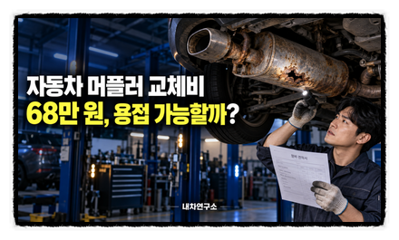 자동차 머플러 교체비 68만 원, 용접으로 끝낼 수 있을까?