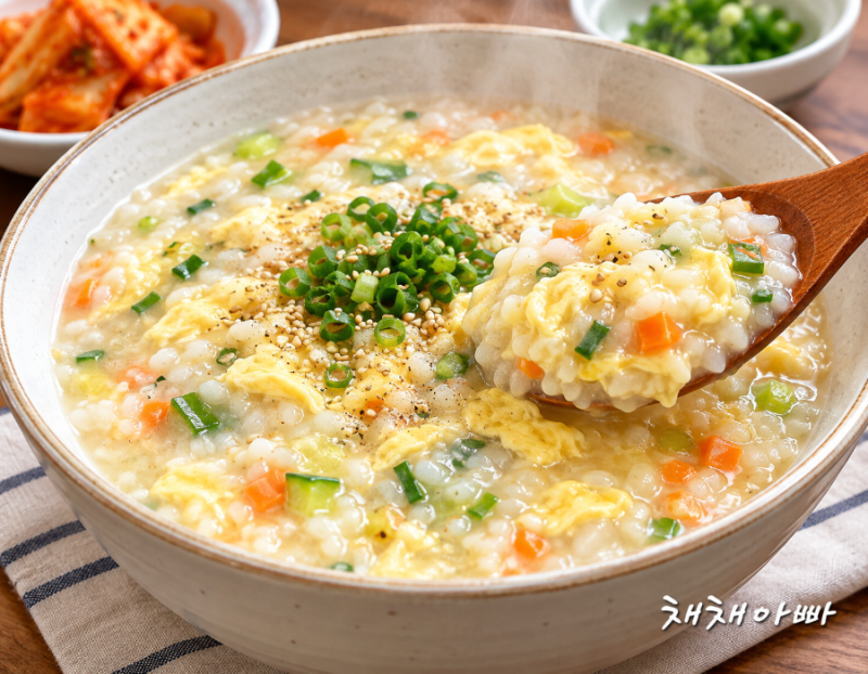 ## [초간단 요리]햇반으로 계란 야채죽 끓이는 법 10분완성 아플 때나 야식으로 딱!