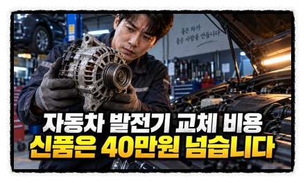자동차 발전기 교체 비용 얼마? 신품은 40만 원 넘습니다
