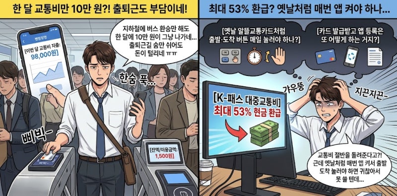 [알쓸돈잡] 대중교통비 최대 53% 환급! K-패스 신청 방법 및 적립금 사용법 완전 정복