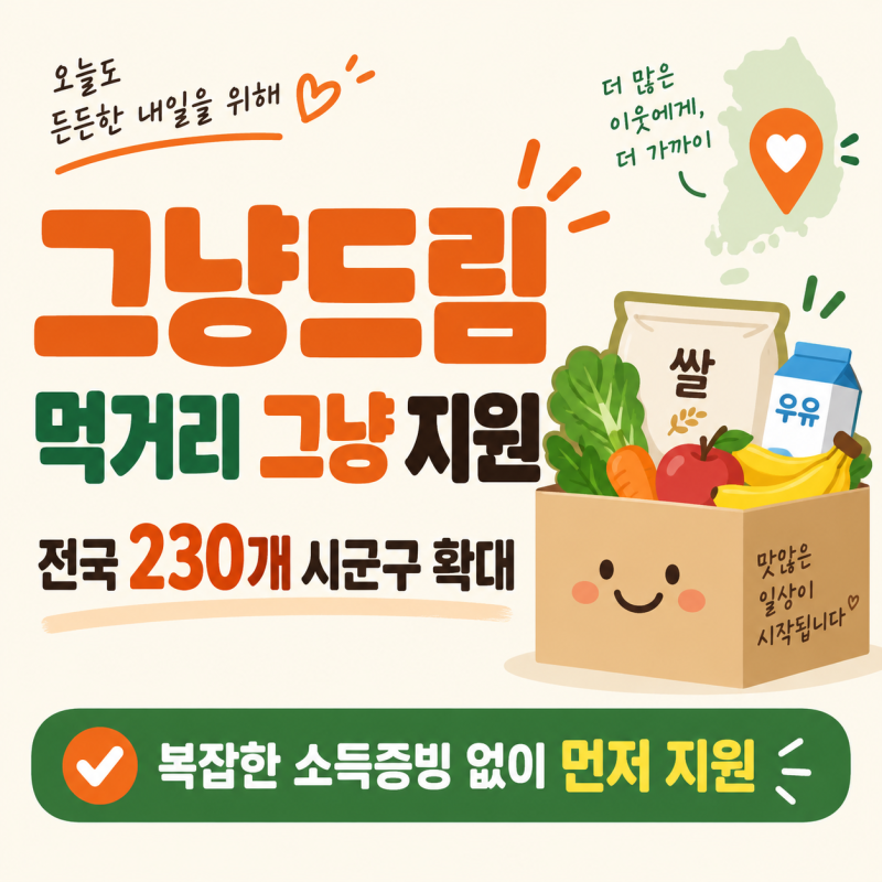 그냥드림, 소득증빙 없이 먹거리 받는 곳｜9월부터 전국 확대, 어디로 가면 되나