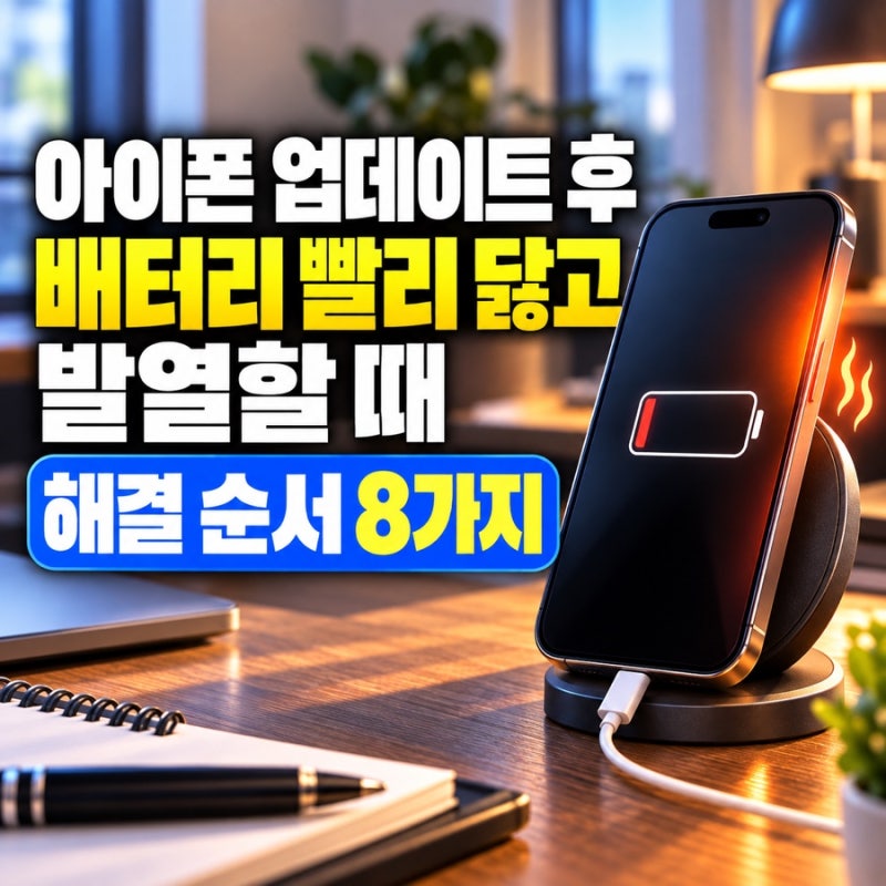 아이폰 업데이트 후 배터리 빨리 닳고 발열할 때｜해결 순서 8가지
