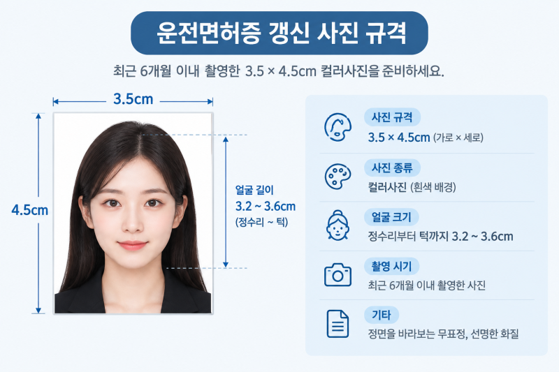 운전면허증 재발급 · 갱신 사진 차이｜사진 필요 여부와 사진 규격 정리(2026년)