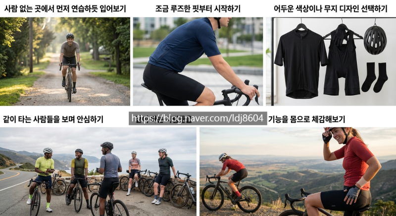 쫄쫄이 자전거 복장이 부끄러운 초보 라이더분들께