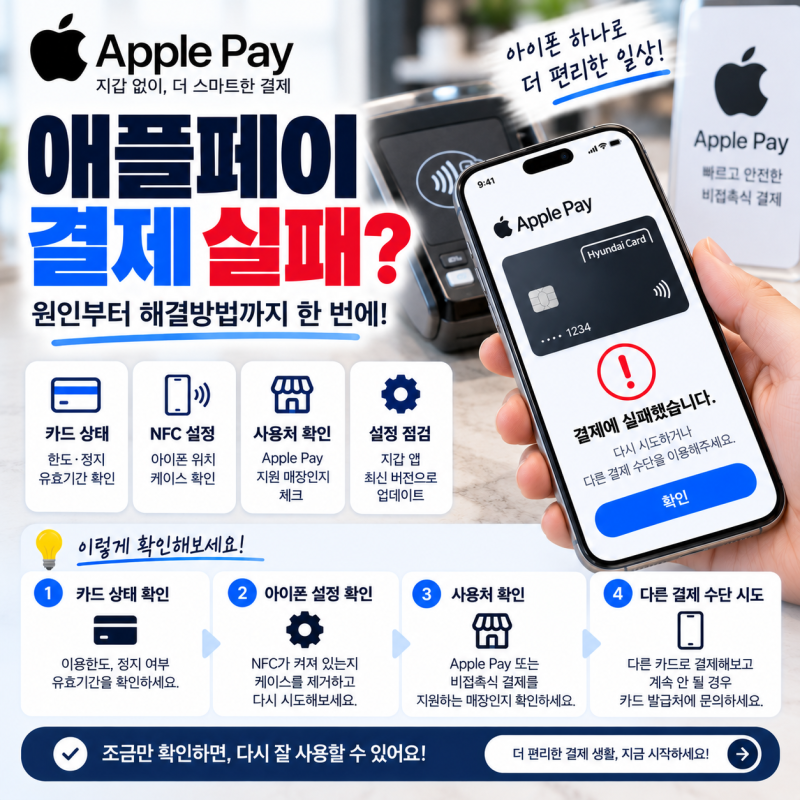 애플페이 결제 실패 총정리 2026｜Apple Pay 오류·이용시간·사용방법